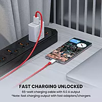 Portronics Konnect Dash Pro 80w Usb to Type C Charging Cable with 6amp Output, 480 Mbps Data Sync, 1m Length, Supports Fast (Red)