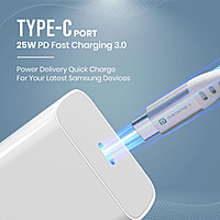 Portronics Adapto 25 Pro 25W Fast Charging Type C Adapter with Type C Charging Cable