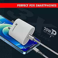 Portronics Adapto 20 Type C (White)  (20W Fast PD/Type C Adapter Charger)