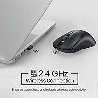Portronics Toad 33 Wireless Mouse  (Black) with 2.4 GHz Wireless Receiver, Adjustable Sensitivity