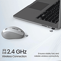 Portronics Toad 34 Wireless Mouse (White) with 2.4 GHz Wireless, Adjustable Sensitivity