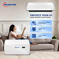Microtek SMART EM5170+ Automatic Voltage Stabilizer for AC Up to 2.0 Ton Working Power 170V - 270 5V (White)