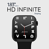 Pebble Active 1.83" HD Display, BT Calling, Health Suite, Smart Calculator Smartwatch (JET BLACK Strap, Free Size)