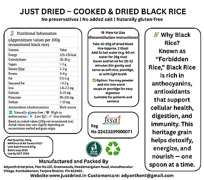 Cooked and Dried Black Rice