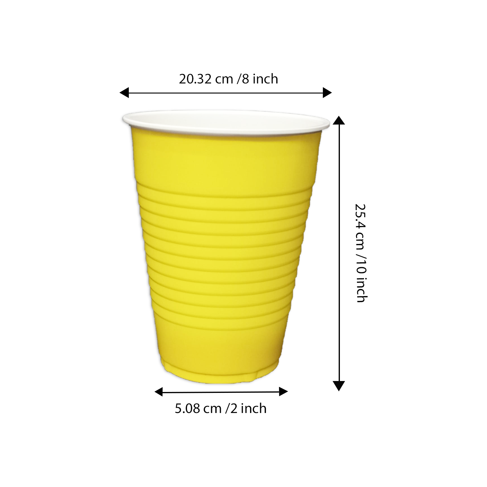 Set of 10 Yellow Pong Glasses | Reusable | Beer Pong | 450ml Drinking Glasses for Holi Diwali Halloween Christmas New Year Bachelor & Wedding Parties