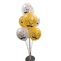 I Love You Dad Balloon for Happy Birthday Father's Day Best Dad Ever Balloon Decoration for Father’s Day Party Gold & White metallic Balloons Pack of 12pcs