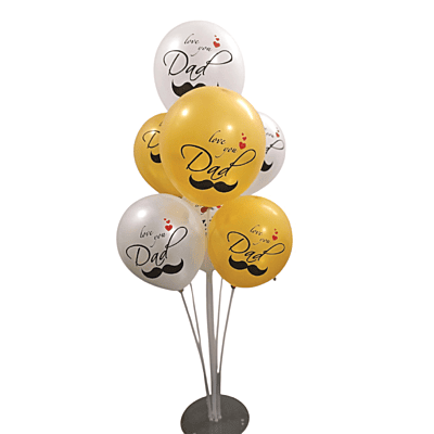 I Love You Dad Balloon for Happy Birthday Father's Day Best Dad Ever Balloon Decoration for Father’s Day Party Gold & White metallic Balloons Pack of 12pcs