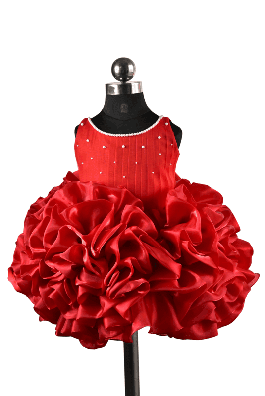 Ruby Red Ruffle Princess Gown