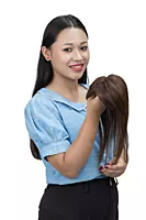 3"x 5" | Scalp topper with side-bang