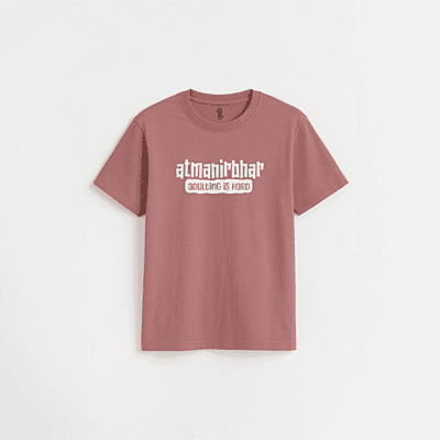 Atmanirbhar Graphic T-shirt | Dusty rose