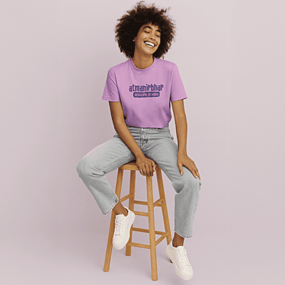 Atmanirbhar Women Graphic T-shirt | Lilac