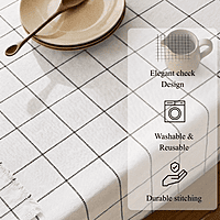 Cotton Yarn Dyed Checkered Table Cloth – Elegant Dining Table Cover