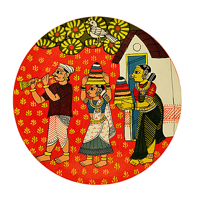 Cherial Painting Bathukamma Traditional Telangana Folk Art Wall Decor