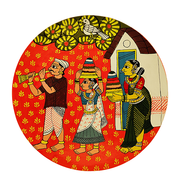 Cherial Painting Bathukamma Traditional Telangana Folk Art Wall Decor