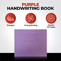 Janrax Purple 32 Page Handwriting Book 165x200mm Exercise Book WF Paper with 225gsm Manilla Cover