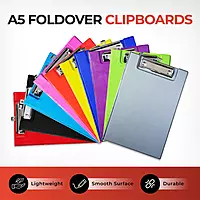A5 Light Blue Foldover Clipboard