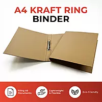 A4 Kraft Paperboard Ring Binder 2-O Ring