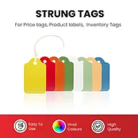 Pack of 100 Large Yellow Strung Tags 36 x 53mm