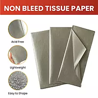 Pack of 10 Metallic Silver Acid Free 50 x 70cm Tissue Paper Sheets