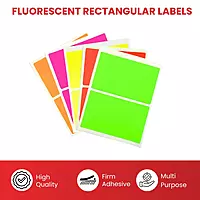 Pack of 8 Fluorescent Orange 50x80mm Rectangular Labels