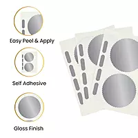 Pack of 6 Silver Foil Company Seals Labels 50mm