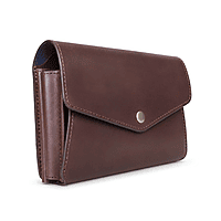 The Riviera Dual-Tone Leather Envelope Clutch – Espresso Brown