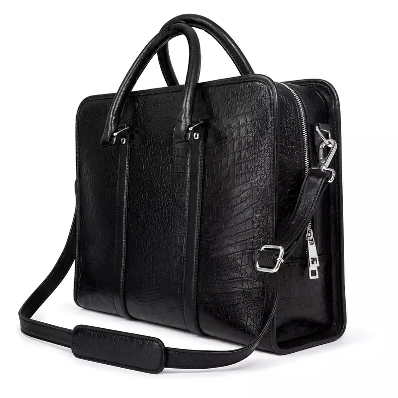 Sovereign Croc-Embossed Genuine Leather Executive Briefcase Laptop Bag