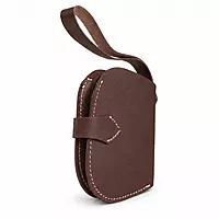 Nomad Handcrafted Genuine Leather Wristlet Wallet Rustic Dark Brown