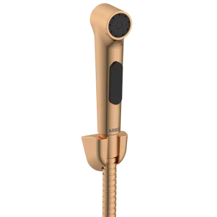 HF-RG-15 ABS Round Health Faucet With Hook & 1.2 Mtr. S.S. Tube (Rose Gold)