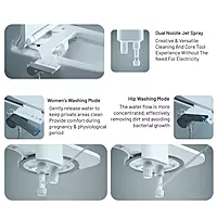 ALD-17 Ultra Slim, Non Electric Toilet Bidet Attachment with Dual Self Cleaning Nozzles, Front & Rear Wash, One Knob Control & Integrated Hook
