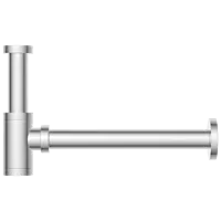 AC-36 Brass Round Bottle Trap With Long Wall Connection Pipe & Wall Flange