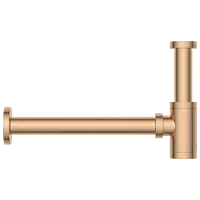 AC-RG-36 Brass Round Bottle Trap With Long Wall Connection Pipe & Wall Flange