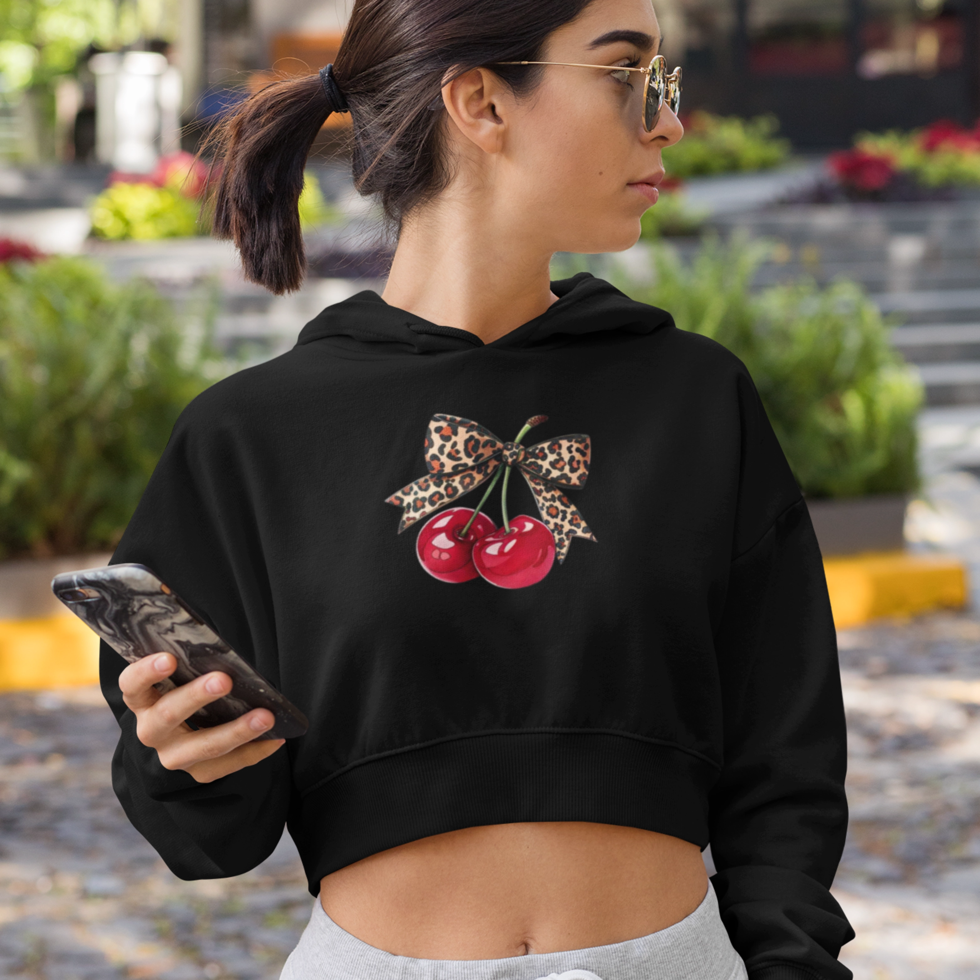 Sweet & Stylish Vibes | Crop Top Hoodie