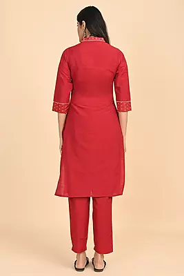 Women V-Neck Long Kurta