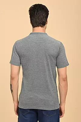 Men's Mandarin Collar T-Shirt - Teal
