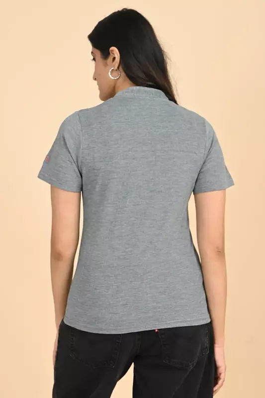 Women's V Neck Polo Tshirt - Teal