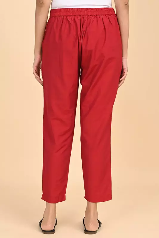 Women Ethnic Trousers - Red