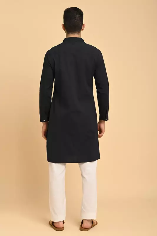 Men's Long Kurta - Navy