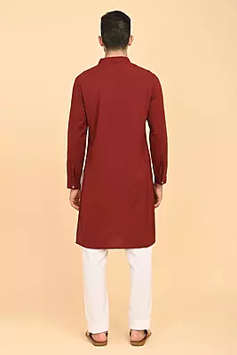 Men's Long Kurta - Maroon