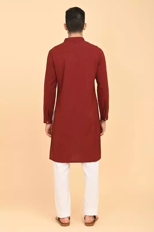 Men's Long Kurta - Maroon