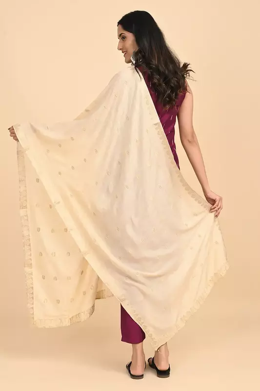 Women Woven Design Jacquard Shawl-B_SS