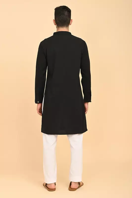 Men's Long Kurta - Black