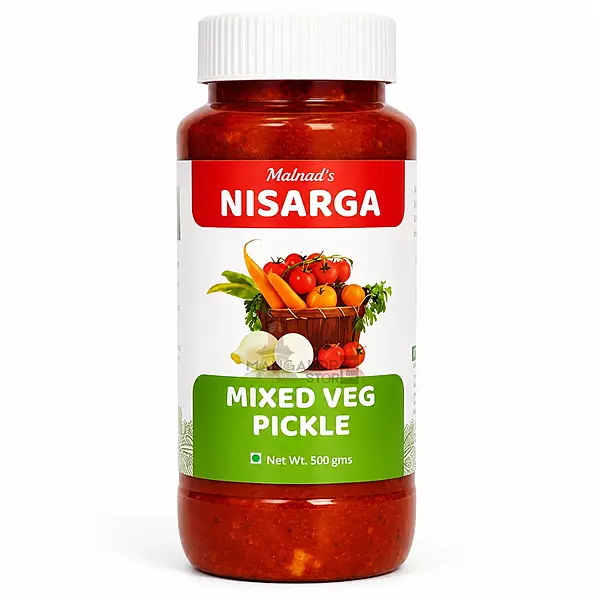 Nisarga Mixed Veg Pickle | Tangy & Spicy Medley of Vegetables – 300g