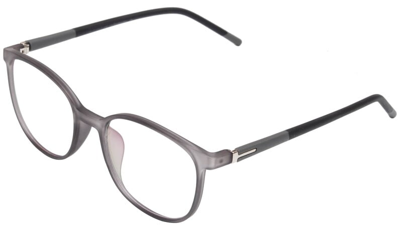 Unisex Square Spectacle Frame. Matte Grey Color Rim. Grey &Black Color Temple. Size-MEDIUM. Unisex Square Spectacle Frame. Matte Grey Color Rim. Grey &Black Color Temple. Size-MEDIUM.