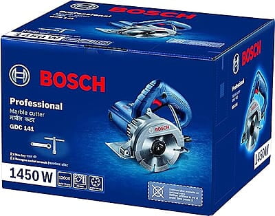 Bosch GDC 141 Corded Electric Diamond Tile/Marble Cutter, 1,450W, 125 mm Disc Dia., 12,000 rpm, Double Insulation, Overload Capacity, 3 kg + Hex Key & Hexagon Socket Wrench, 1 Year Warranty