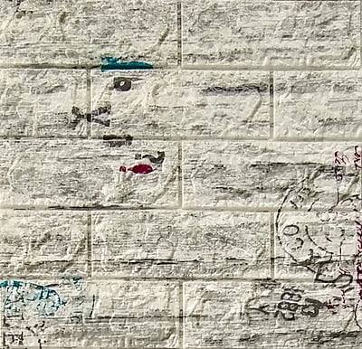 3D Self Adhesive Black & White Mix Brick Wall Stickers