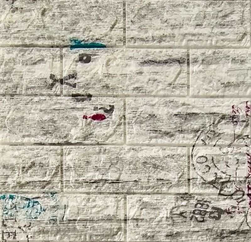 3D Self Adhesive Black & White Mix Brick Wall Stickers