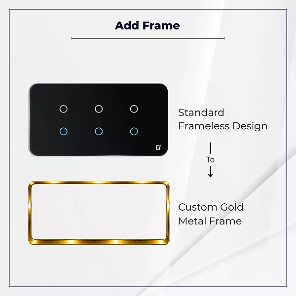 D2Touch Gold Metal Frame For 2M/4M/6M/8M Panel Frame for Acrylic Glossy, Matte & Glass Panels, Add As Accessories Per Panel