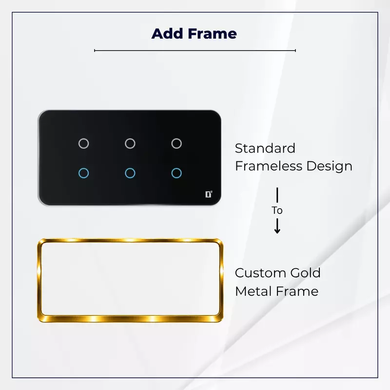 D2Touch Gold Metal Frame For 2M/4M/6M/8M Panel Frame for Acrylic Glossy, Matte & Glass Panels, Add As Accessories Per Panel