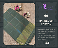 Handloom cotton SAREE paired with contrast blouses LMSSHCS13986